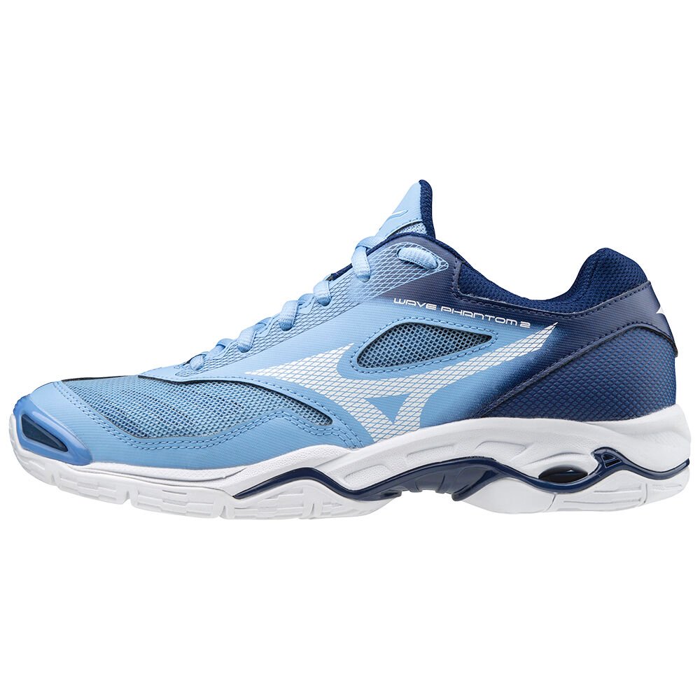 Women's Mizuno Handball Shoes Blue/White Wave Phantom 2 Shoes - X1GB206029